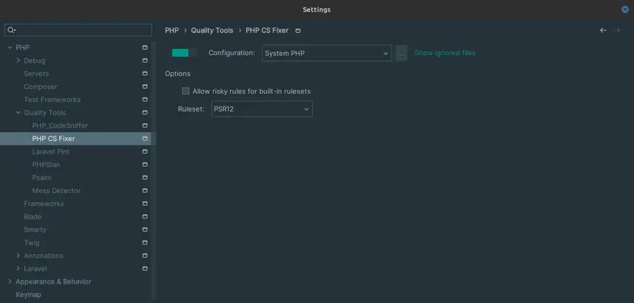 Настройка PHPCS Fixer в PHPStorm (Linux)