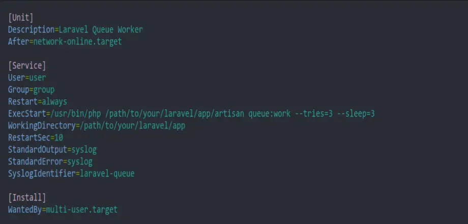 Настройка очереди Laravel через systemd