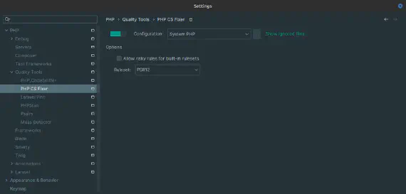 Настройка PHPCS Fixer в PHPStorm (Linux)